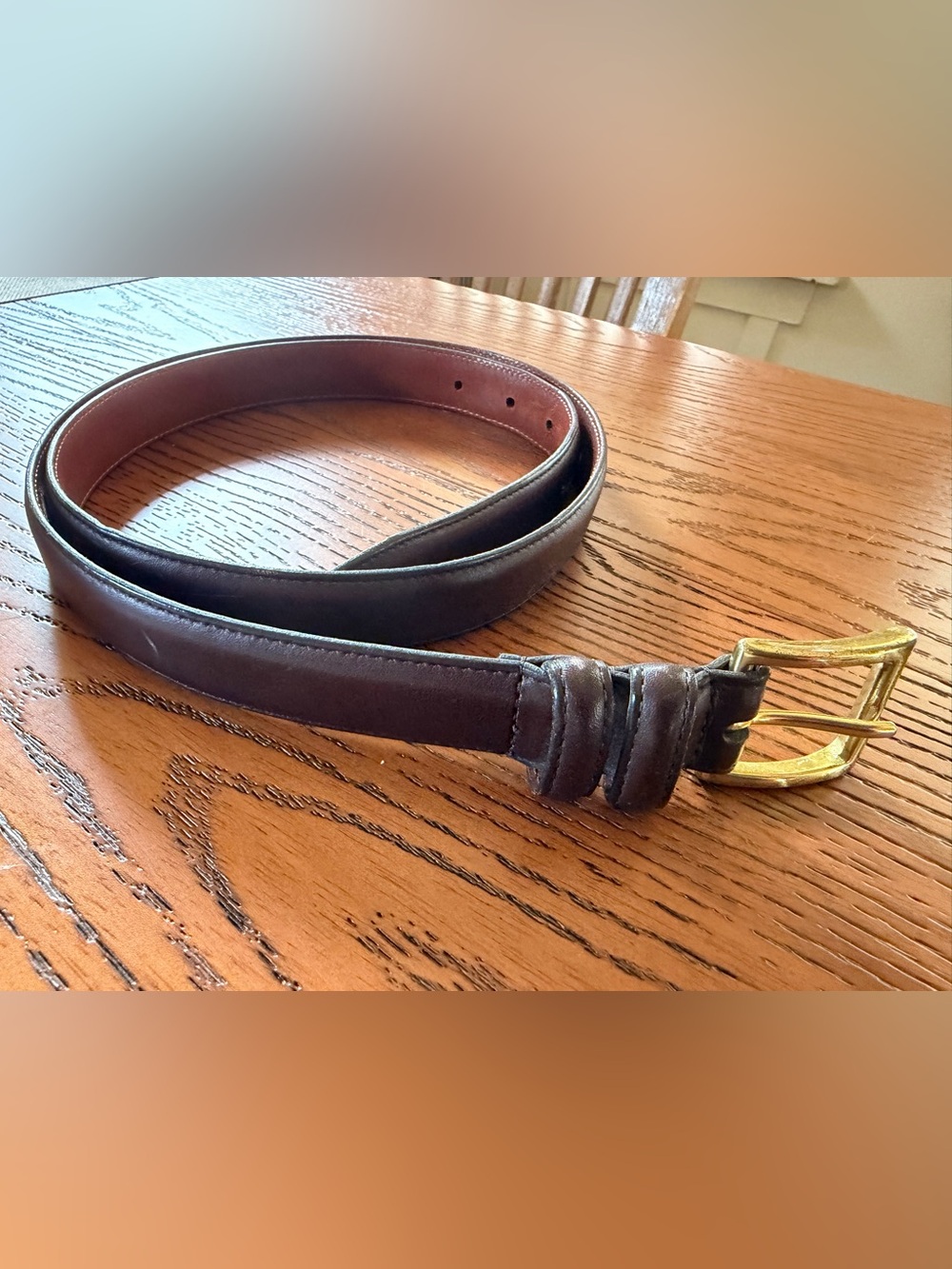 Men's Coach Brown Leather Belt - Classic & Timeless Accessory - Picture 1 of 6